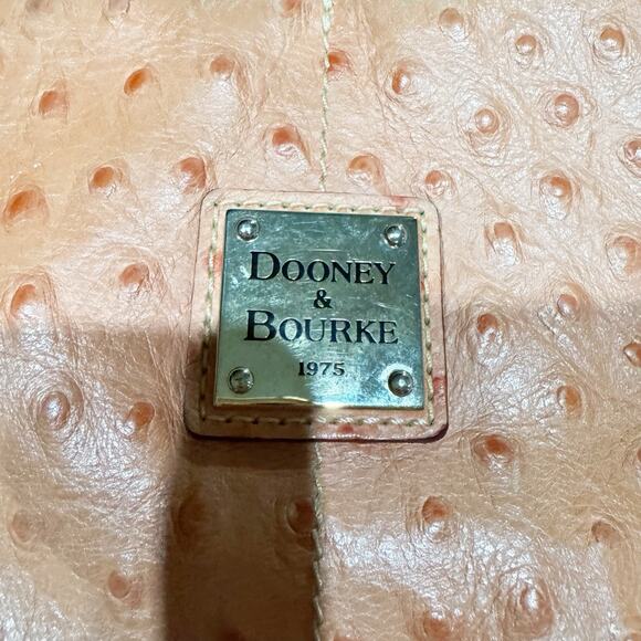 Dooney & Bourke Dillen Ostrich Leather Pink Shoulder Hobo Bag - Picture 2 of 8